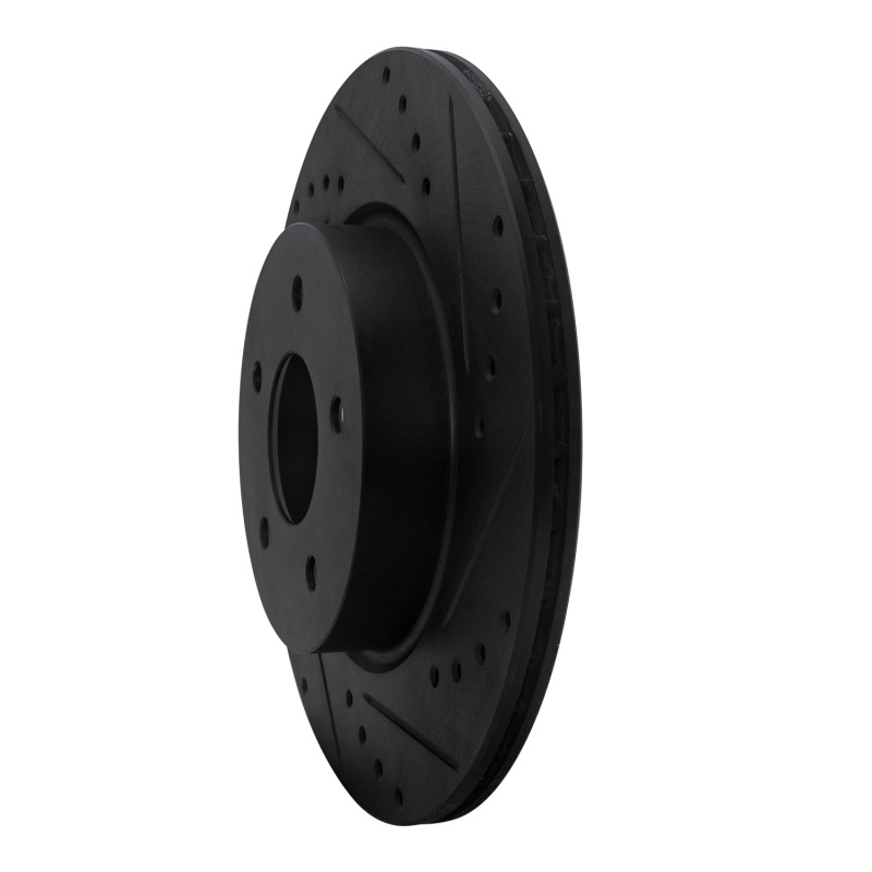 Infiniti QX50 Brake Rotor (1) - Rear Right - R1 Concepts - Drilled & Slotted - Black - `19-`24